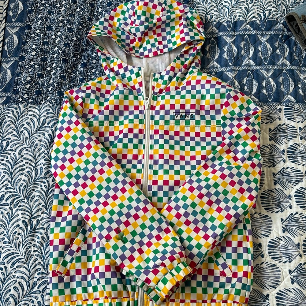 Vans youth rainbow rain jacket